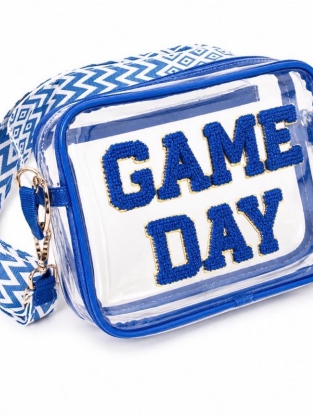 Clear 'Game Day' Crossbody Bag in Blue New without tags